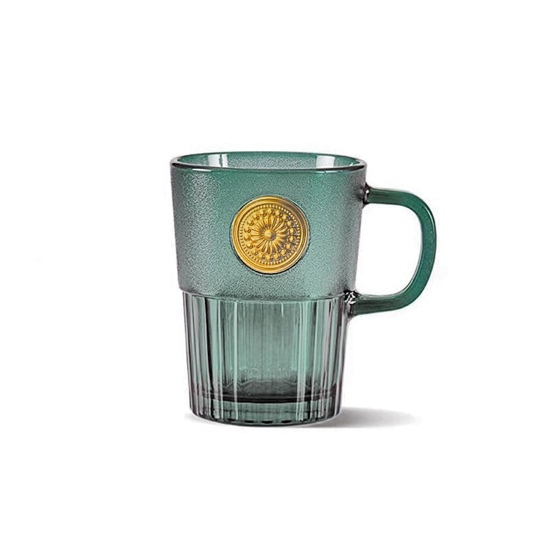 Star Barker con el mismo tipo de taza de cara de la diosa clásica placa de identificación verde de bronce de escritorio de oficina marca copa de agua