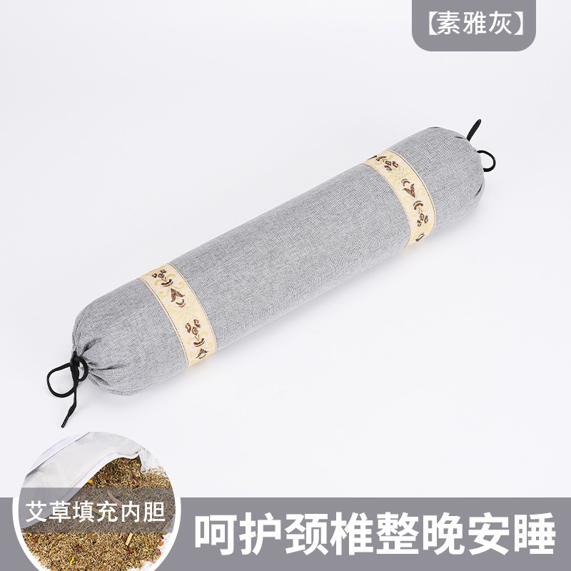 Almohada Cervical de Trigo Sarraceno y Artemisa de Algodón y Cáñamo, Asistencia al Sueño, para Cuello