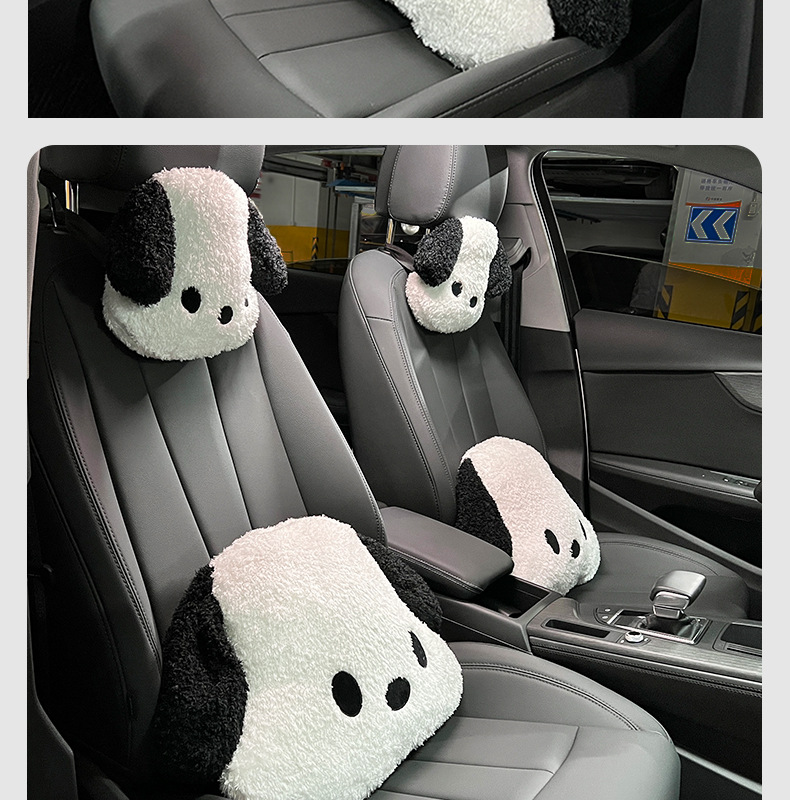 Cartoon Car Headrest Neck Pillow Cute Plush Dog Comfortable Car Cushion All Seasons Car Headrest Wholesale