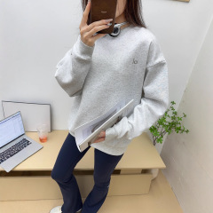 25秋冬季新款alo风卫衣男女同款运动休闲加绒纯色圆领长袖卫衣6色