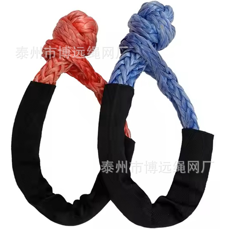 工厂手工疙瘩绳15吨拉力55cm  超高分子软卸扣soft shackle
