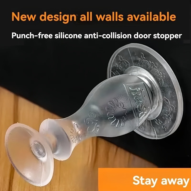 穴なしドア吸引PVC衝突防止トイレドア静音衝突防止パッドゴムプラスチック寝室ドア後安全ドアブロック|undefined