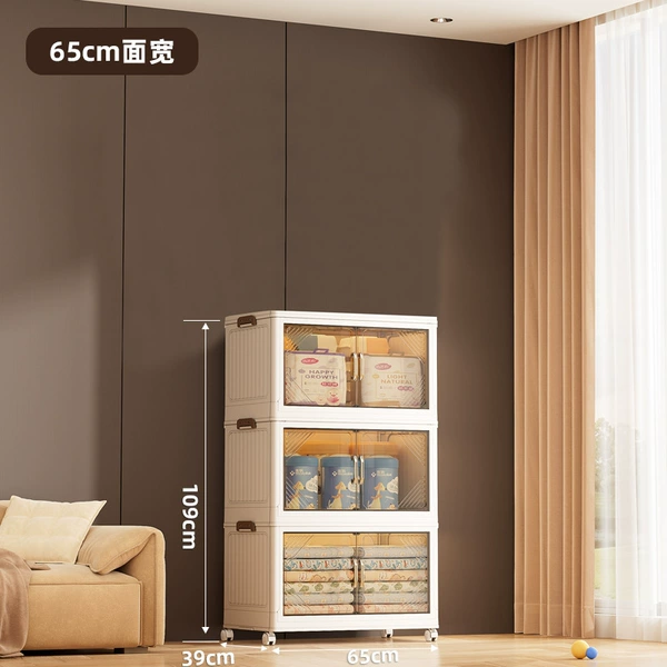 Transparent white extra large 65 side wide three layers