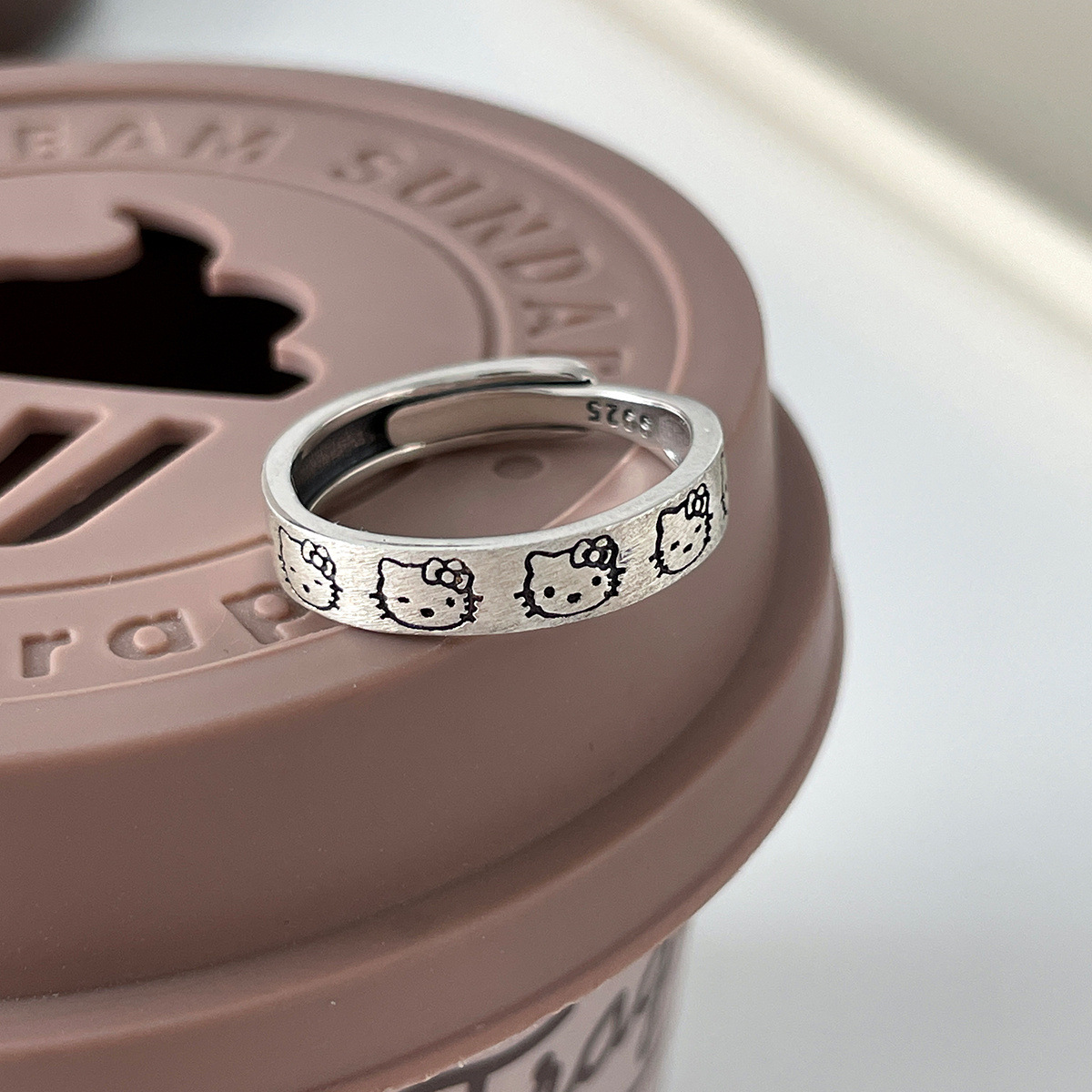 Matte fashionable small design cartoon cute ring