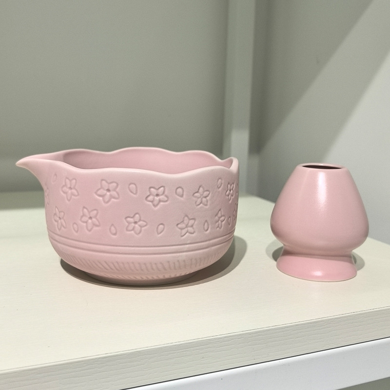 口付き抹茶ボウル、陶器製日本抹茶ボウル、抹茶ツール、茶筅、宋代茶セット、大腹ボウル|undefined