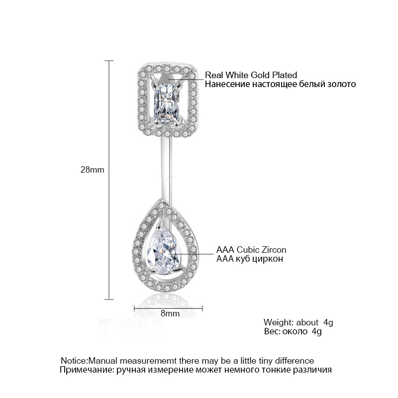 Parure collier et bracelet éléments goutte d'eau en zircon_voghion.com