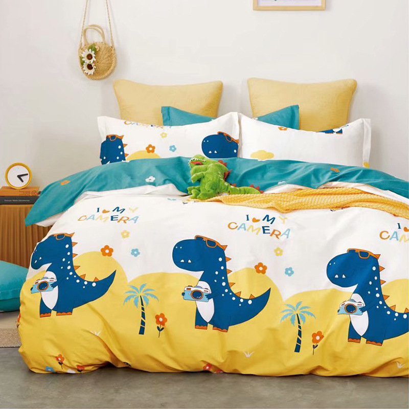 50x200x230 colcha de cama de algodón de una sola pieza de dibujos animados 00 colcha de algodón de un solo niño dinosaurio