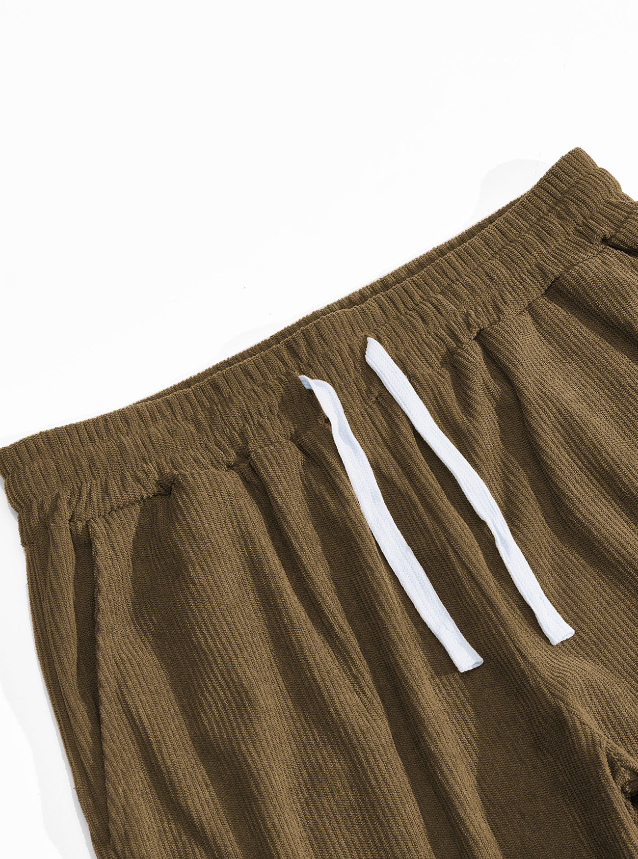 Monochrome Herren-Sommer-Arbeitshose im amerikanischen Retro-Stil, lässige Sporthose, lockere, gerade Cordhose mit weitem Bein_voghion.com