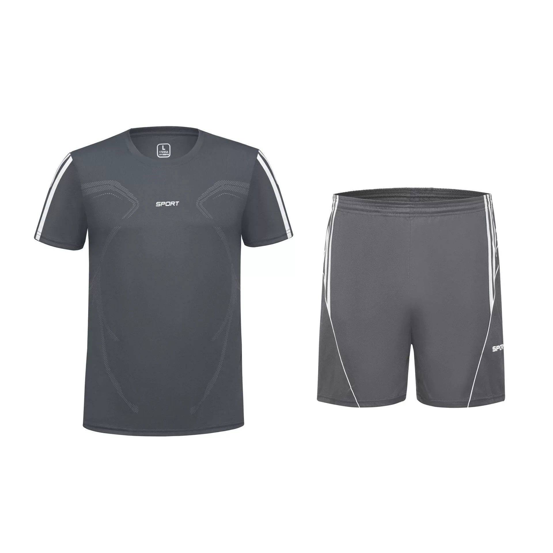 Летний спортивный костюм Мужская спортивная одежда с короткими рукавами Шорты для подростков больших размеров Свободный повседневный костюм Летняя модная мужская