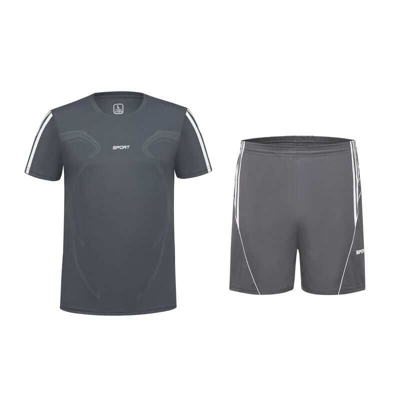 Summer Sports Suit Men's Short-sleeved Sportswear Teenager Shorts Large Size Loose Casual Suit Summer Trendy Men's