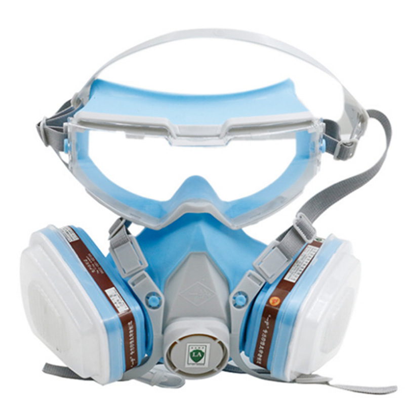 一护001一体式护目防毒面具喷漆化工农药防毒口罩甲醛硅胶活性炭