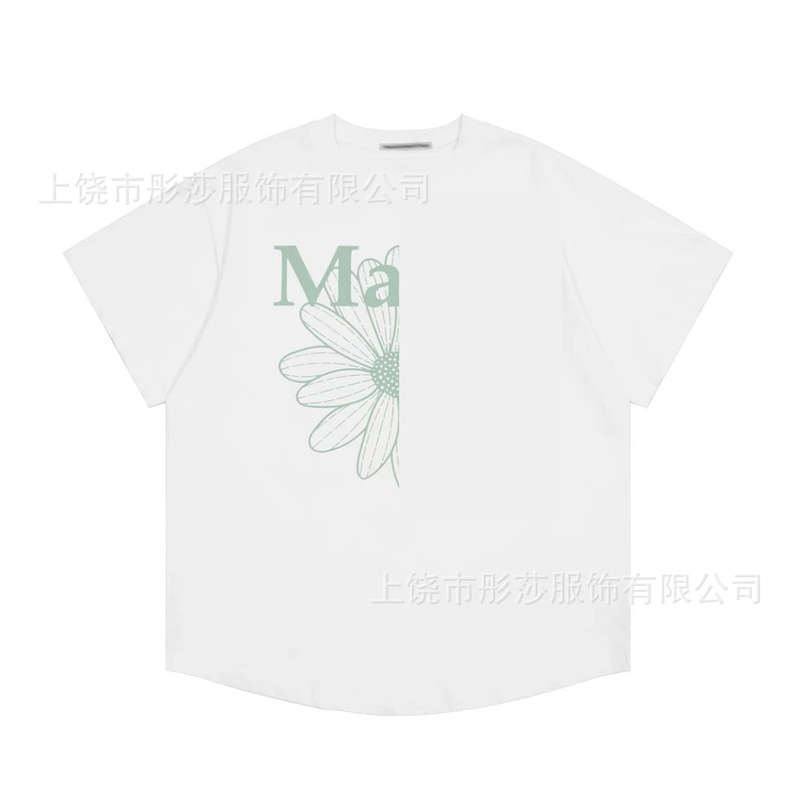 2025 新ゴールドハイシルバー同スタイルマルディ半袖デイジー Tシャツダックスフントカップル多用途トップ女性ルーズ|undefined