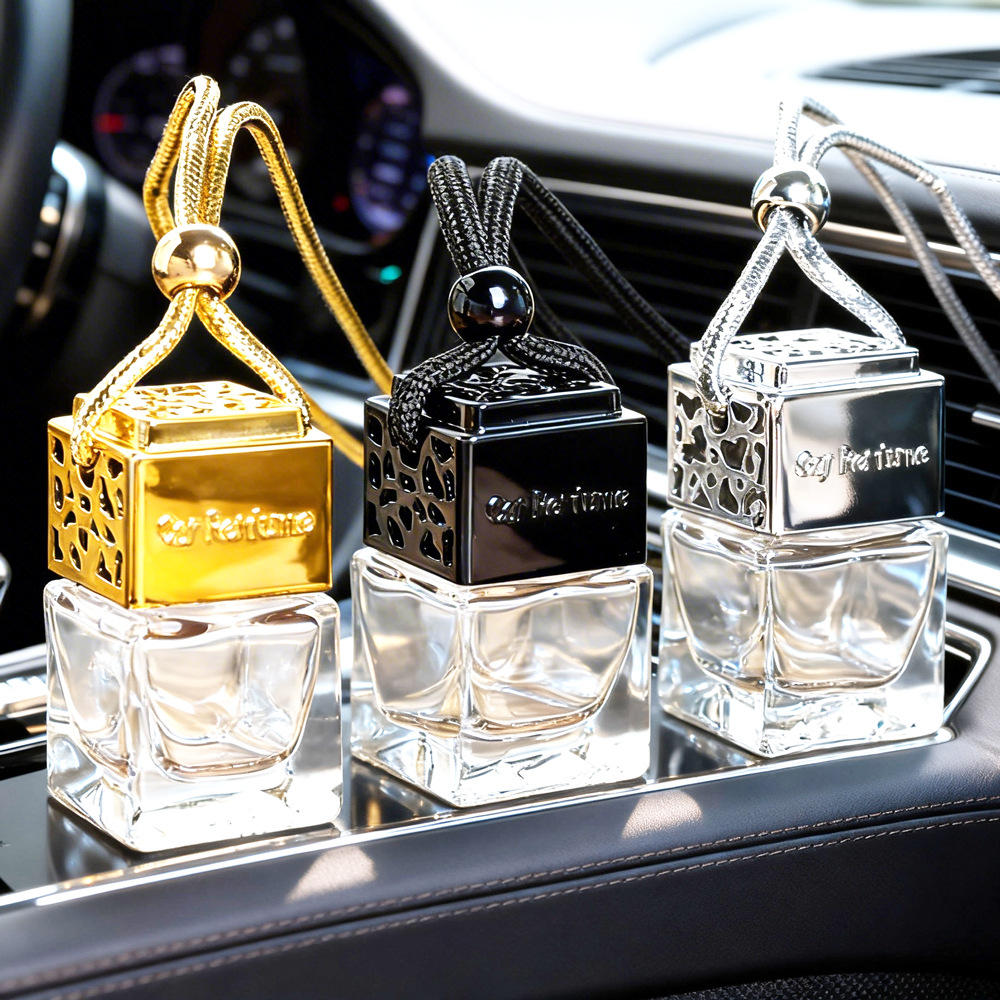 Square transparent black perfume for auto