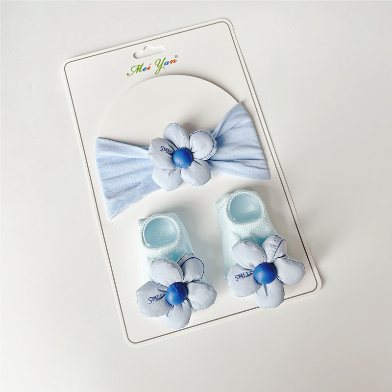 파란색 - 자수 다섯 잎 (스마일)