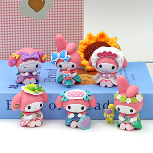 Secret Forest Tea Party Figure Melody Sanrio Cake Ornament Doll Cute Desktop Girly Heart Birthday Gift