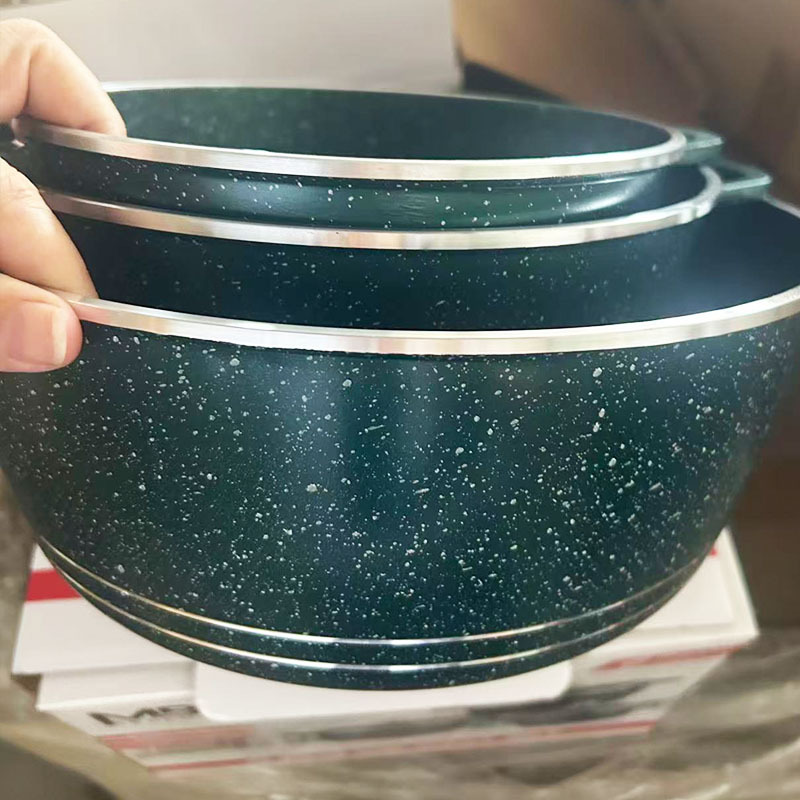 Juego de ollas de aleación de aluminio, juego de ollas para sopa, olla de piedra maifan antiadherente, suministro exclusivo transfronterizo, venta al por mayor del mismo modelo dessinipotset