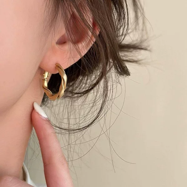 High-grade dumb gold maxie ring earrings 2024 new high-grade earrings unique ins niche design ear ring