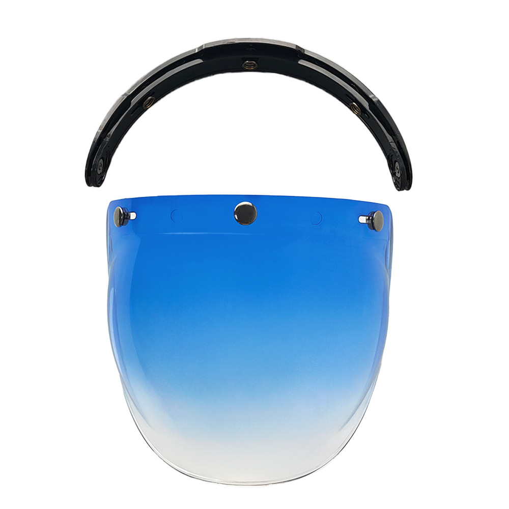 Helmet Bubble Lens Curved Three-Button Electroplating Motorcycle Retro Helmet Mirror Guard Uv Protection Sun Protection