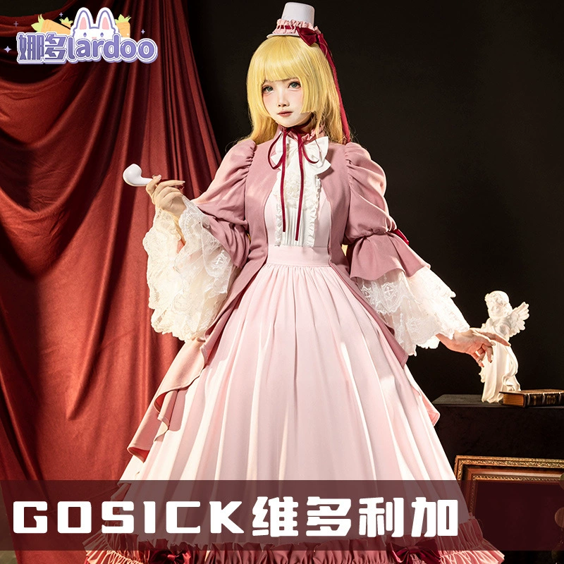 Готовый запас, платье Cos pink G5413 из коллекции Nado GOSICK Goth Loli Detective Casebook Викторика кукольное платье