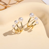 Advanced design earrings from pearl, Korean style, simple and elegant design, light luxury style, trend of season, wholesale