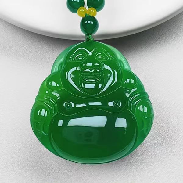 신장 외부 몽골 소재 MAITREYA 펜던트 큰 배꼽 부처님 호수 물 녹색 부처님 옥 펜던트 패션 전국