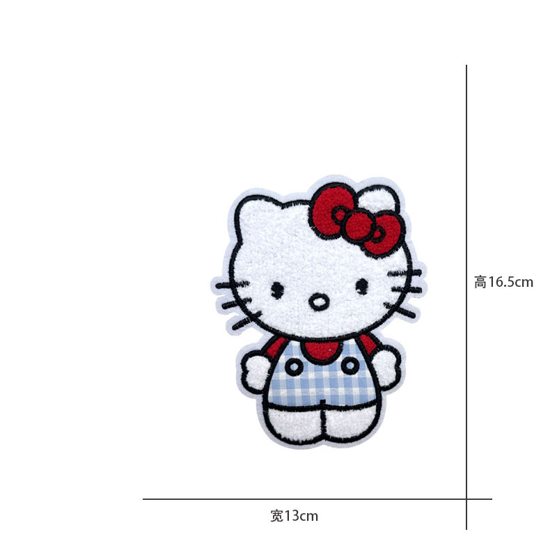 Cartoon al por mayor bordado por computadora kt pegatinas de tela de gato Sanliogou diy pegatinas de parche tejido cesta de ropa adorno accesorios pegatinas