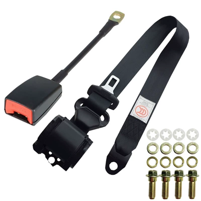 Belt, Bus and Truck Automatic, Car seat belt - plastic-coated-k3-retractor-30cm-steel-wire-base-matching-inch-screws-set-of-4