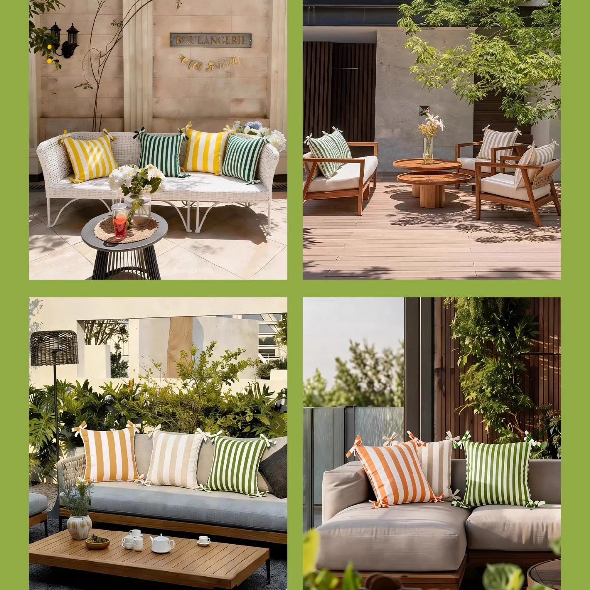 Amazon Garden Outdoor Waterproof Pillow Cojín de protección solar rayas de arena transfronteriza silla de caña almohada de cintura