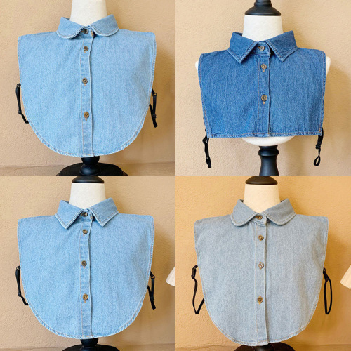 Holiday of holiday of denim shirt collar children brought large lattice qiu dong professional doll collar shirt collar