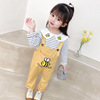 Autumn children's set, fashionable sweatshirt for leisure, cartoon overall, 2021 collection, long sleeve