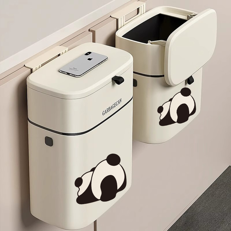 Kitchen trash can wall-mounted household storage bucket with lid 2024 New style bathroom toilet kitchen waste hanging thickened