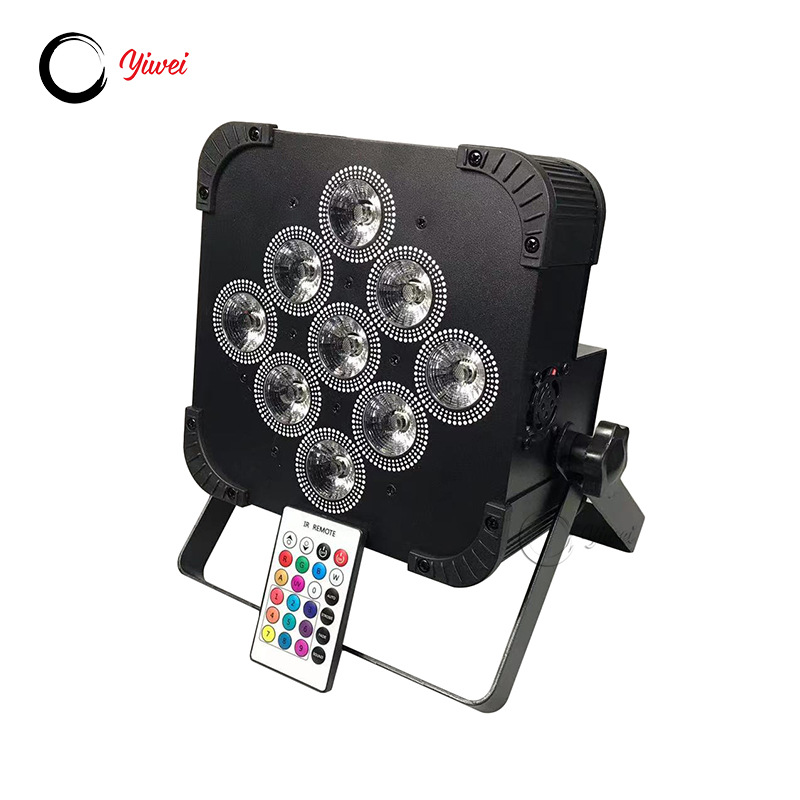 LED帕灯9颗18W六色电池帕灯带遥控带手机app控制电池染色帕灯