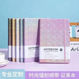 满天星创意简约A5笔记本商务记事本松紧带绑带可定制LOGO潮流手帐