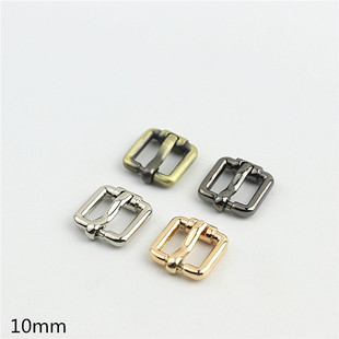 Luggage hardware accessories hanging plated square die-casting pin through buckle handbag shoe buckle belt buckle 3 points inner diameter 10mm