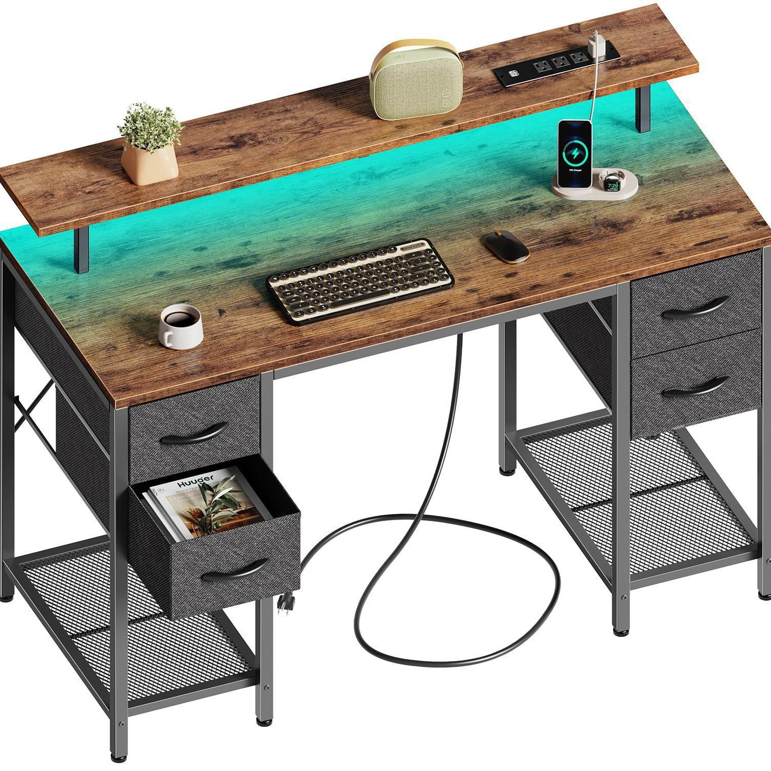 Mesa de computadora moderna y simple Mesa de escritorio Mesa de escritorio con cajón de dormitorio individual Mesa de estudio