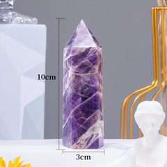 10x3cm East China Natural Crystal Column Ornament: Purple, Pink, Yellow, and White Raw Crystal Columns—Hot-Selling Cross-Border Single-Tip Columns Available for Wholesale
