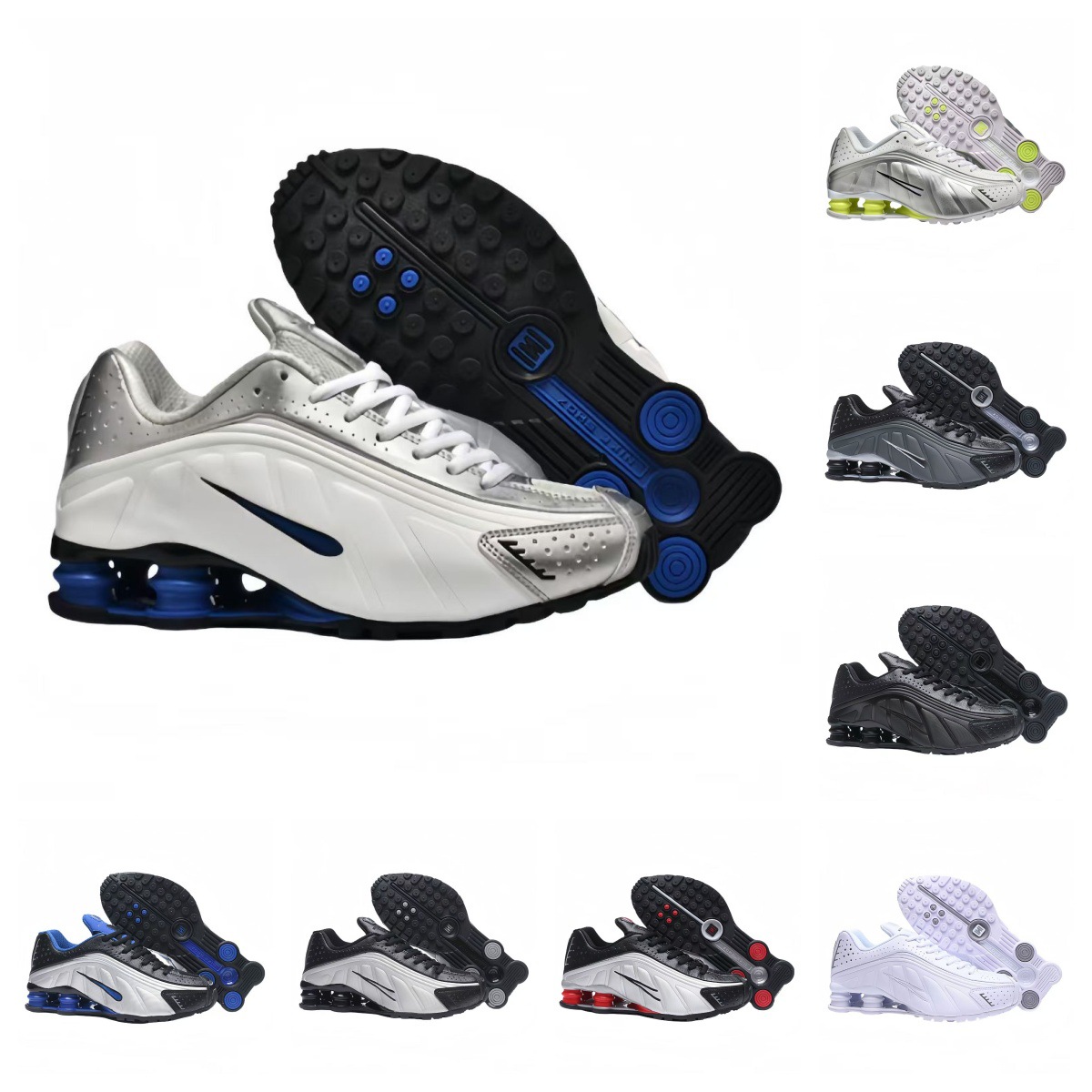 Putian Cross-Border Shoes Shox R4 Joint Air Cushion Casual Shock-Absorbing Casual Men and Women Couple Sports Running Shoes Manufacturer