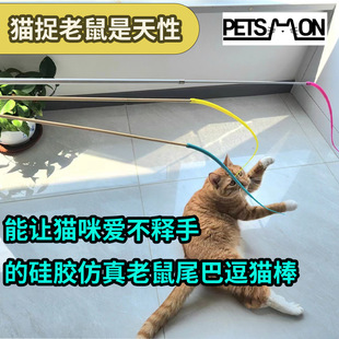 Mouse Tail Cat Toy Silicone Simulation Mouse Tail Cat Toy Cat Toy