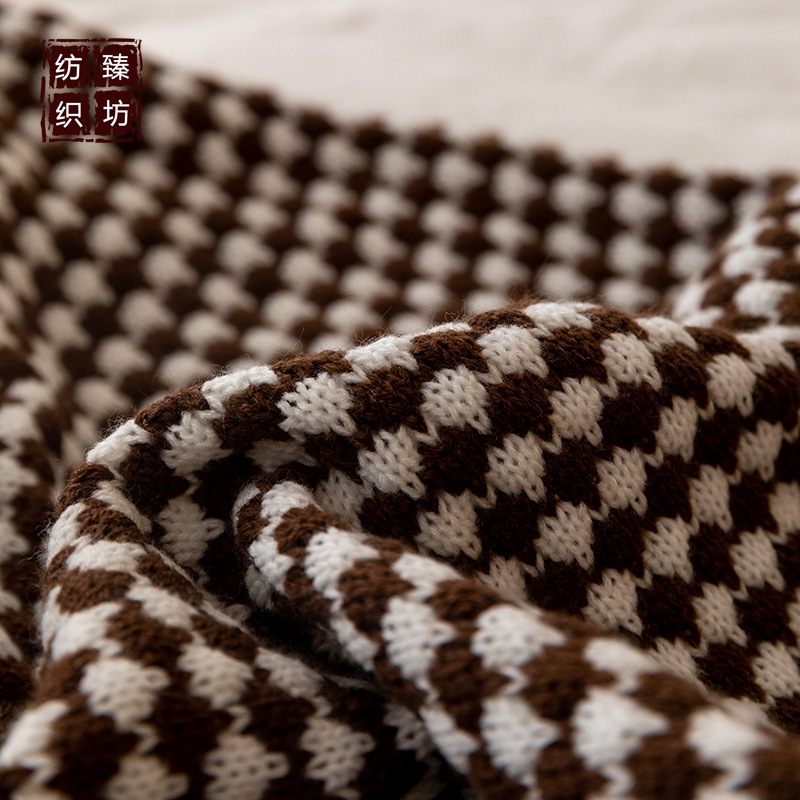 豆蔻 INS北欧简约双色针织流苏抱枕 轻奢美式抱枕样板房 拍照道具