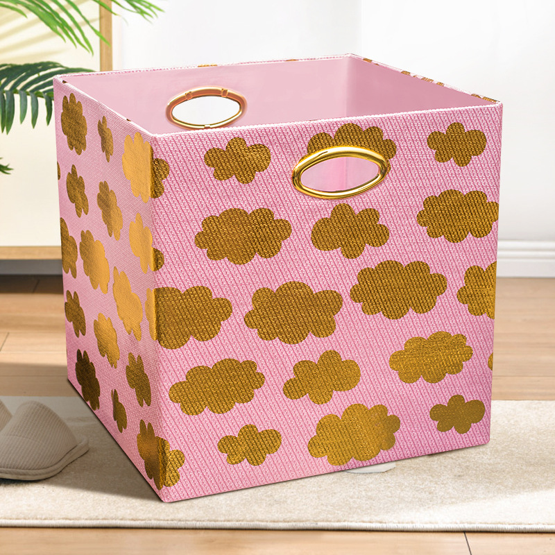 收纳筐布艺装衣服玩具杂物储物收纳箱带盖可折叠衣柜整理盒收纳篮