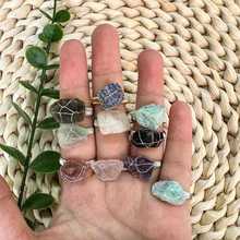 纯铜电镀18k保色金天然石戒指 手工镶嵌绕线饰品工厂直批