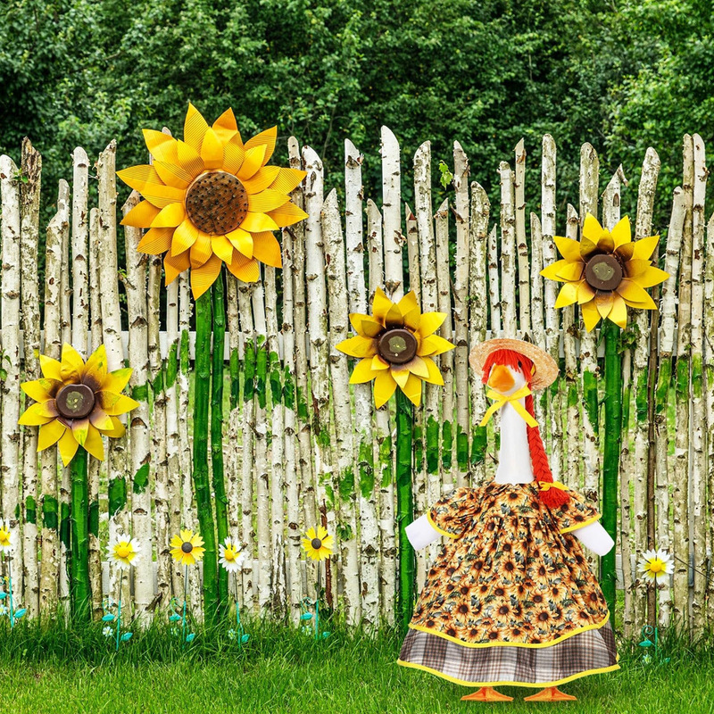 Summer Goose Costume Sunflower Lawn Porch Goose Costume Lolita Skirt for Garden Outdoor Yard Statue Summer Goose Costume Sunflower Lawn Porch Goose Costume Lolita Skirt for Garden Outdoor Yard Statue