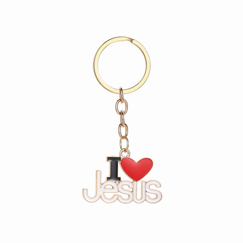 Брелок-подвеска I ♥ Jesus, сплав, 8,5×4 см, золото или серебро