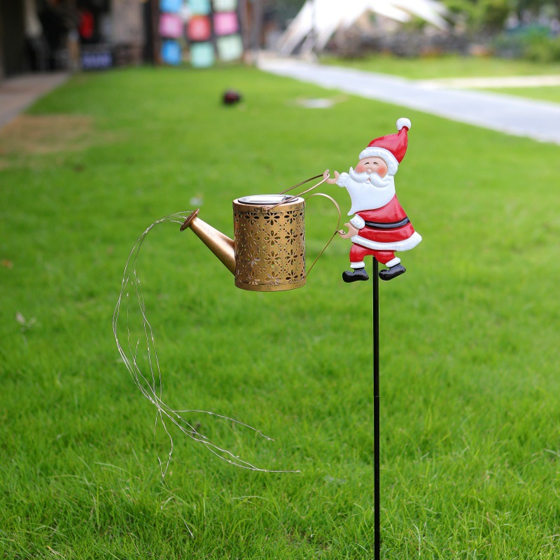 Transfronteriza solar Santa Claus lámpara de césped hierro forjado hueco diente al aire libre jardín decoración de escultura