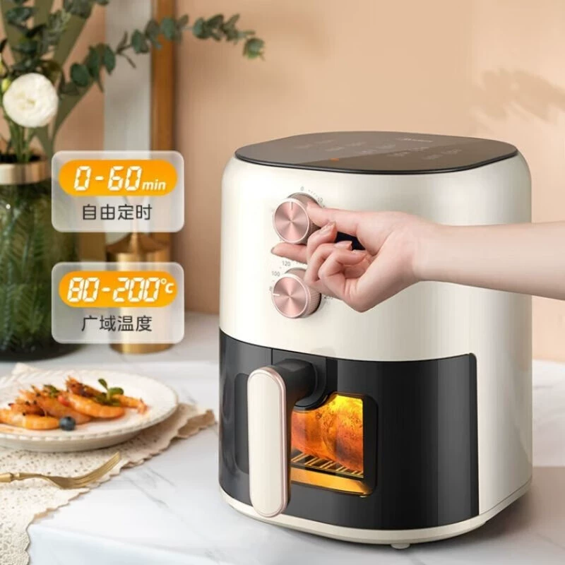 КЭЗЕ459X9BD от Midea фритюрник с воздушной жаркой, визуальный, большой объем, с функцией безперевёрточного переворота, электрическая печь, интегрированный электрический cooker