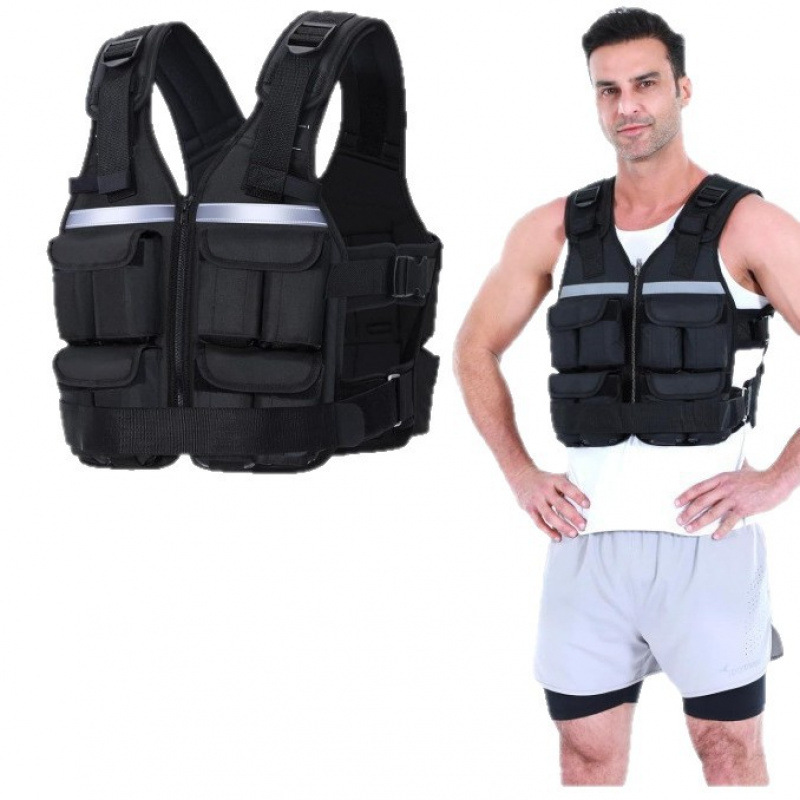 Inventario nuevo chaleco de peso ajustable chaleco de fitness más bolsas de brazo para correr chaleco deportivo de arena de hierro reflectante