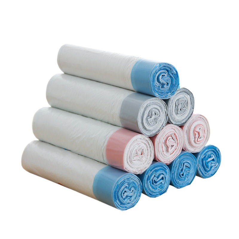 Bolsa de basura con cordón para el hogar bolsa de basura bolso de cordón automático blanco gran cordón al por mayor bolsa de plástico fabricante