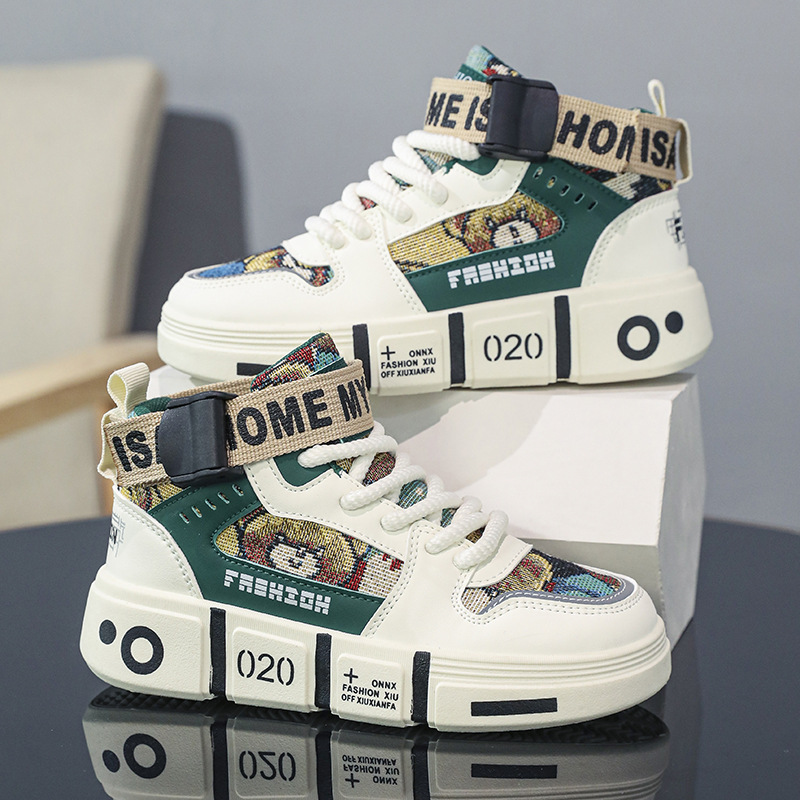 Men's High-top Shoes 2024 New Autumn Thick-soled Increased Canvas Board Shoes Teenager Trendy All-match Korean Casual Shoes