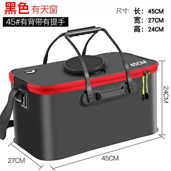 Fishing Bucket Foldableing Portable Live Fish Bucket with Lid Canvas Fish Bucket Fishing Utensils Tool Box Fish Bucket