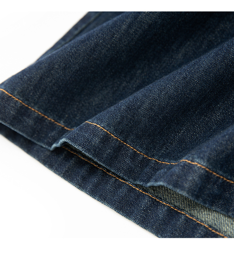 Váy denim nữ cổ ve phong cách Pháp retro Hồng Kông — Màu xanh lam chi tiết 17